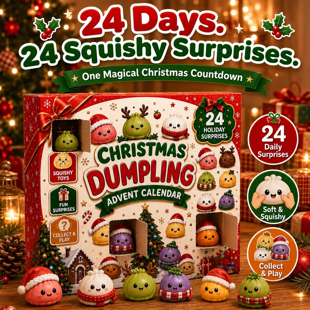 🎄 24-Day Mini Squishy Christmas Advent Calendar